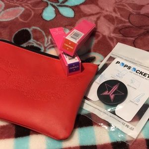 Jeffree Star liquid lipsticks and makeup bag